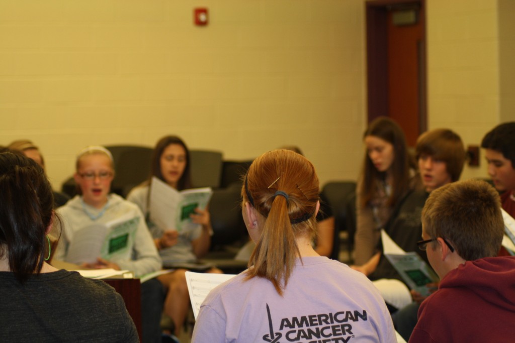 Vocal ensemble practices their music for all city chorus concert, during their third practice.  Fix you by Cold Play, count on me by Bruno Mars and Africa by Toto are some of the songs they will be singing.