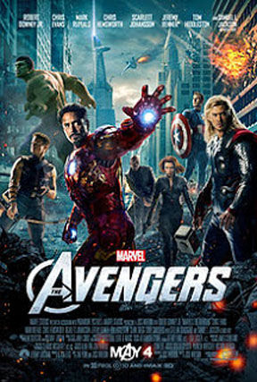 The movie poster from Marvels The Avengers. From left to right, The Hulk(Mark Ruffalo), Hawkeye(Jeremy Renner), Iron Man(Robert Downey Jr.), Nick Fury(Samuel L. Jackson), Black Widow(Scarlett Johansson), Captain America(Chris Evans), and Thor(Chris Hemsworth). Photo courtesy of http://dimland.blogspot.com/2012/06/dimland-radio-6-9-12-show-notes.html.