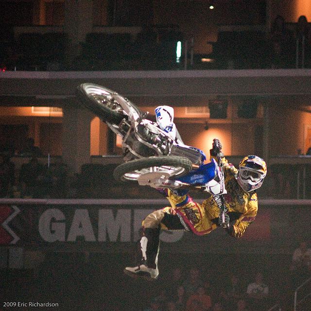 James Stewart does one of his many tricks during the X Games. He is taking his skills to the AMA tracks.