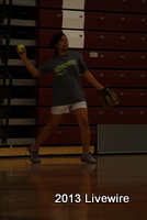 Savanah Gray practices throwing at a softball practice.  The players must go through many drills and this is one.  Photo by Arian Savoy