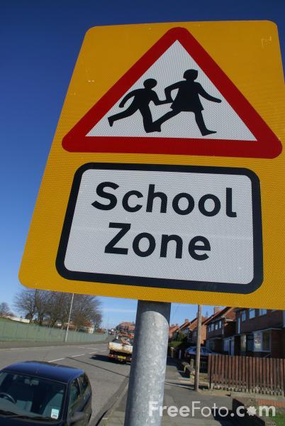 We want to keep our school safe. Courtesy of http://www.freefoto.com/preview/41-22-53/School-Zone-Road-Traffic-Sign