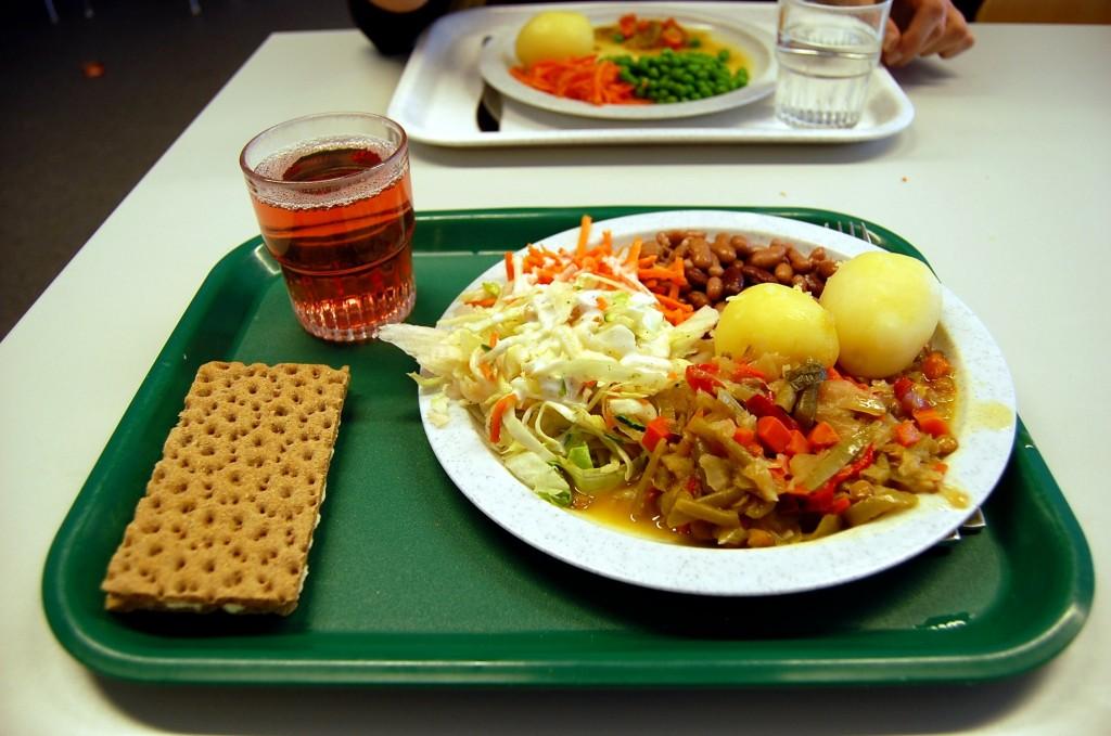 This is how the main platter at a school in Sweden looks like. The school always has a full meal. Photo courtesy of Casey Lehman.
