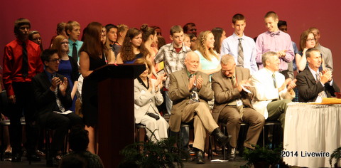 The staff and students applaud all of the students that came up and received awards. They did this after everyone went up and got their awards. Photo by Hannah Barr