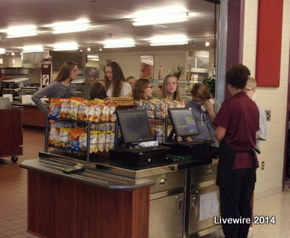 Seventh graders buy lunches on the first day of school. Photo supplied by Anna DeRubeis.