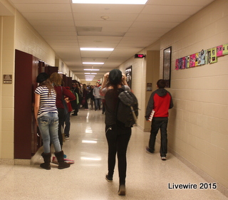 Ninth graders walking in the hallway after school one day


Photo taken by: Sarah Harmon