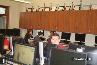 STEAM team working on their logos. Photo by Maggie Park