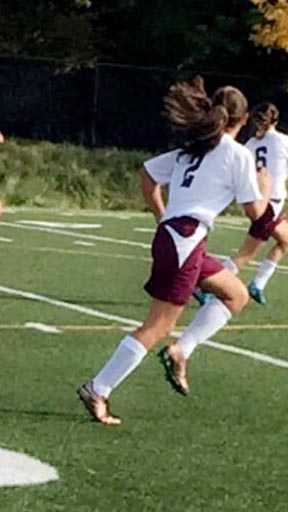 Brooke Harrington tries to catch up to the ball.  Harrington played hard against Central.