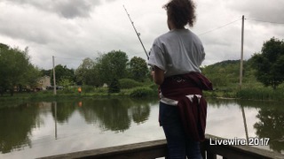 Catch it!:  Ninth grade student Sakeria Haralson was partaking in fishing.  Most students were eager to catch fish that day.