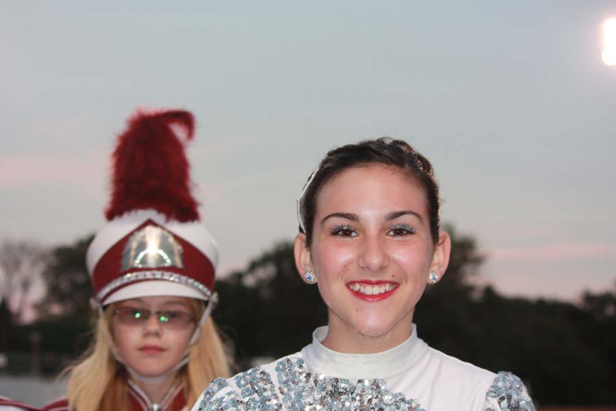 On Thursday September 21st at mansion park, Kendra houp is showing how ecstatic she is to be on the field performing. Kendra is the captain of the majorettes and she showed on Thursday night how much she deserved the position as head.