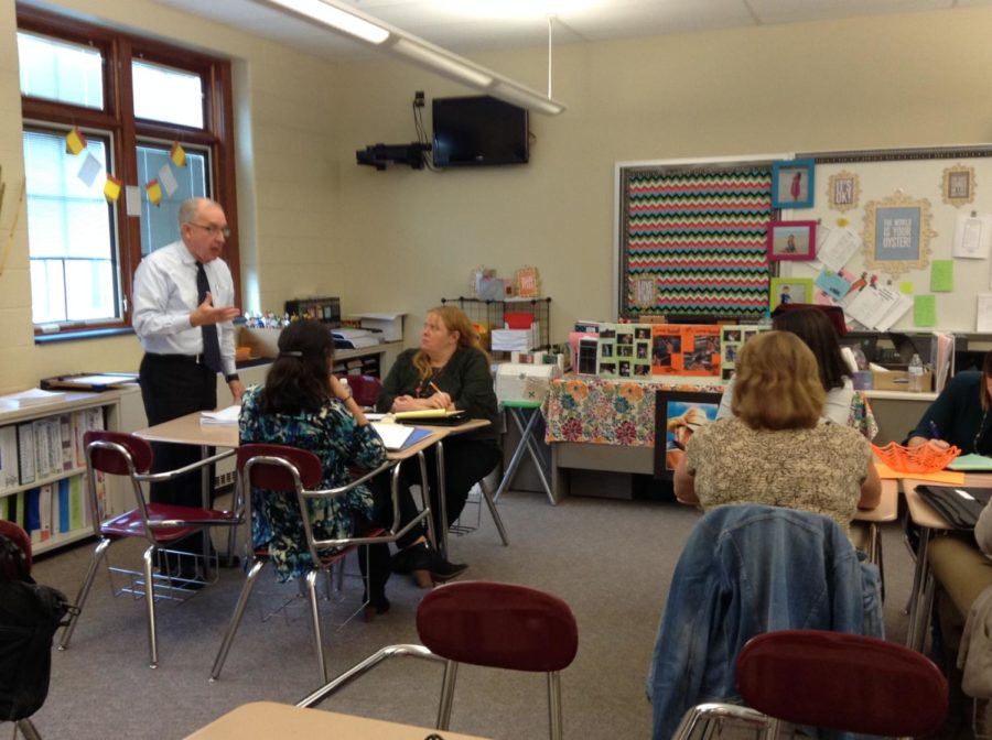 Dr. Collins teaches seventh, eighth and ninth grade teachers. The teachers learned how to use Collins Writing.