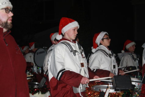 Band, front take on holiday parade