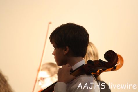 Orchestra members play hearts out