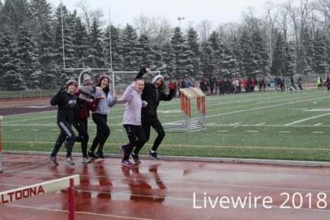 Seventh and eighth grade track practice 4-9-18