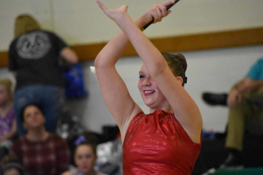 All smiles!
Eighth grader Danielle Bardelang competes with her teammates in Portage, PA. She enjoyed the competition and cant wait until the next one.