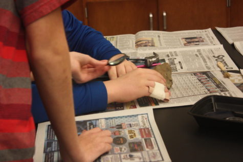 Fossil lab conducted in eighth grade