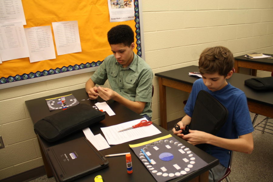 Try to remember it all!  Eighth graders Nicholas Ray and Logan Wilt are practicing and reviewing for the science PSSAs.  Since the beginning of the year, seventh and eighth grade have been preparing for the standardized tests. 
