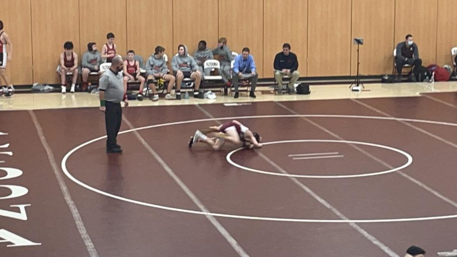 Eighth grader Phillip Sarbo picked up a win, and the whole team was proud!