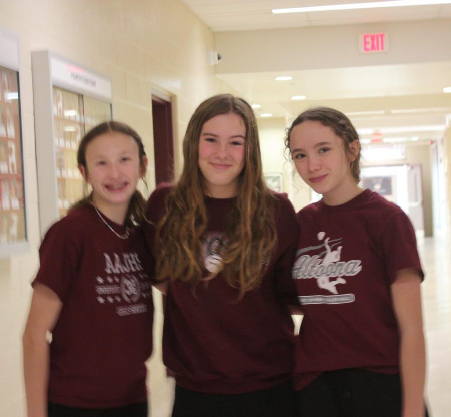 Another pair of triplets!!! Eighth grade girls Sophia Odea, Jorja Treece, Marina Petucci.