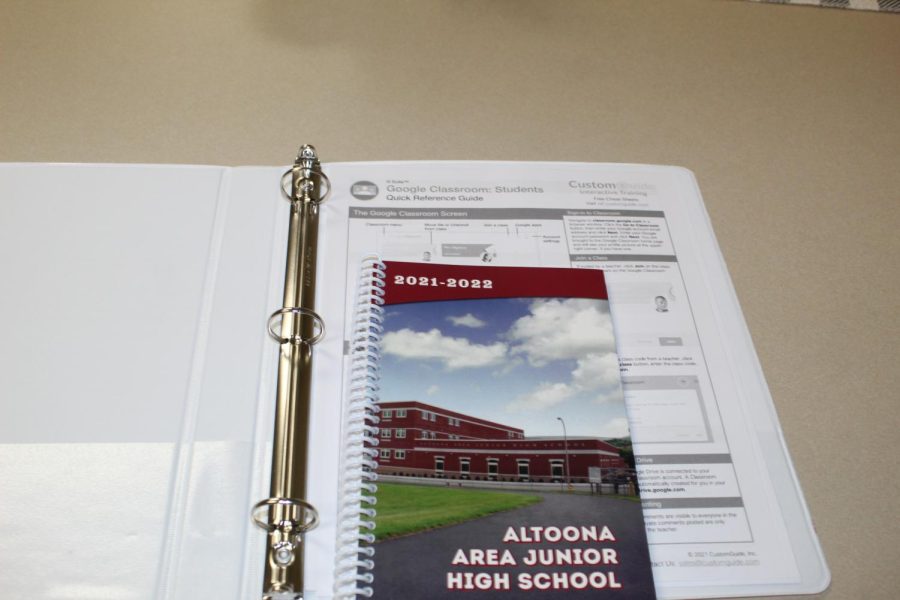 The agenda and the map inside the binder.