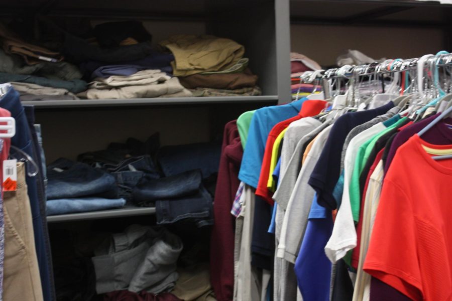 Jeans or khakis. There are shelves of them to   find the right pair to wear.