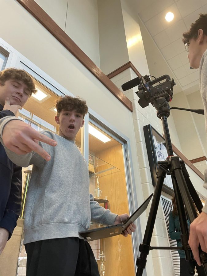 Bradley Musselman, Rylan Horell and Alec Layton are filming. This shot was taken in the gym area!