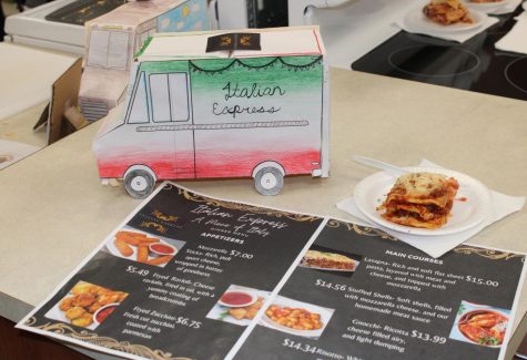 Italian express! Students in food for healthy living classes participated in a food truck face-off as their final project! One group cooked lasagna as their dish of choice.  