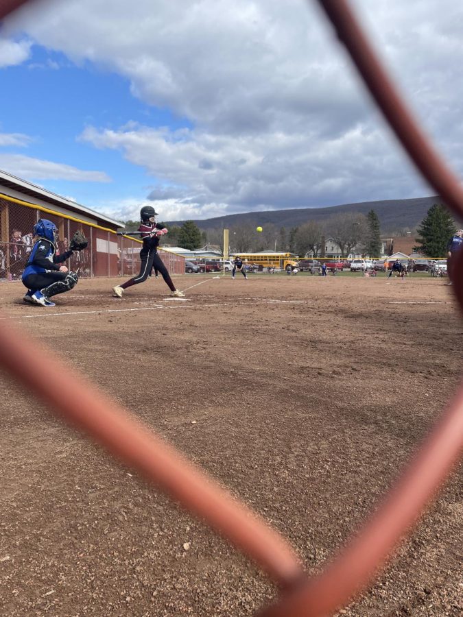 Out of the Park! Eighth grade softball player Vionna Jackson is up to bat! She was the second girl on the team up to bat in the inning. Softball is always a great thing to lead me to the summer, said Jackson.