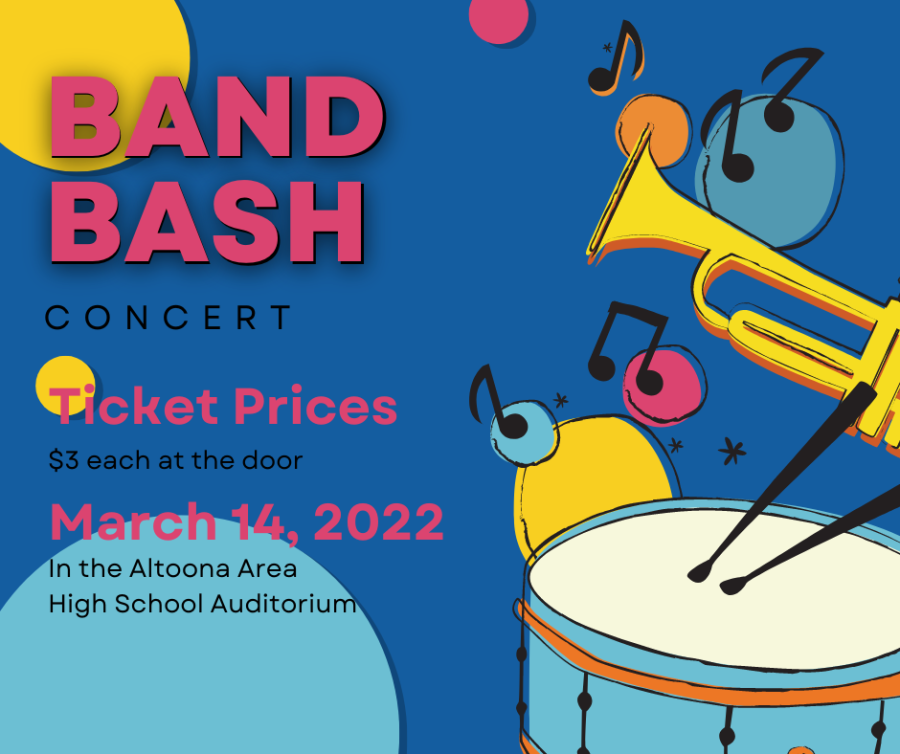 Band bash is an annual concert where students come together to display the growth made from fourth through twelfth grade. Students are preparing with their in-class instruction, as well as dress rehearsals before the concert.  