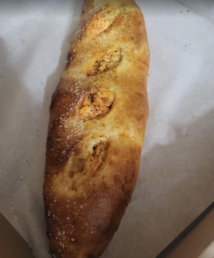 This is what their buffalo chicken Stromboli looks like. They have many different kinds of Strombolis that people can buy.