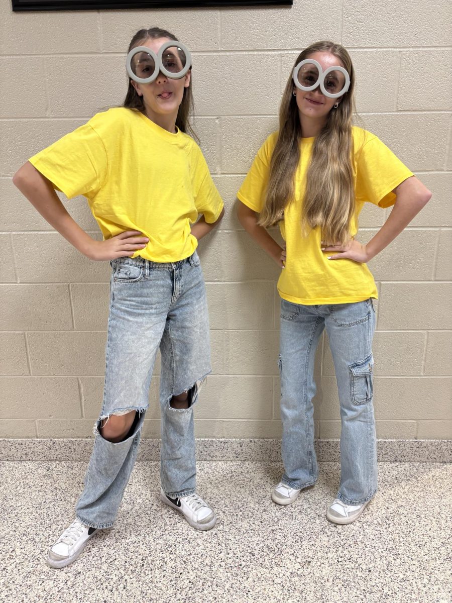 Double trouble! The theme for the fourth day of red ribbon week told you to dress up as a Disney character. Eighth grade students Natalie Lear and Aaralyn Smith loved this theme, so they decided to team up and dress like Minions together! “We’ve been told that we act like Minions before and that Aaralyn and I look very similar to each other, so this was really fun, banana.”
