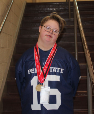 Sixth grader Jeffery Millard a Special Olympic winner! Millard earning second place in the Special Olympics still only in sixth grade was a proud moment! He's captured smiling with his medals like a champion!