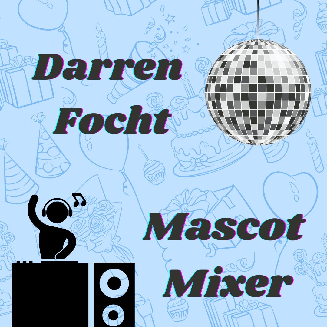 Party animal! Sixth grader Darren Focht performs as the Mascot Mixer at various parties showing off his DJ skills!