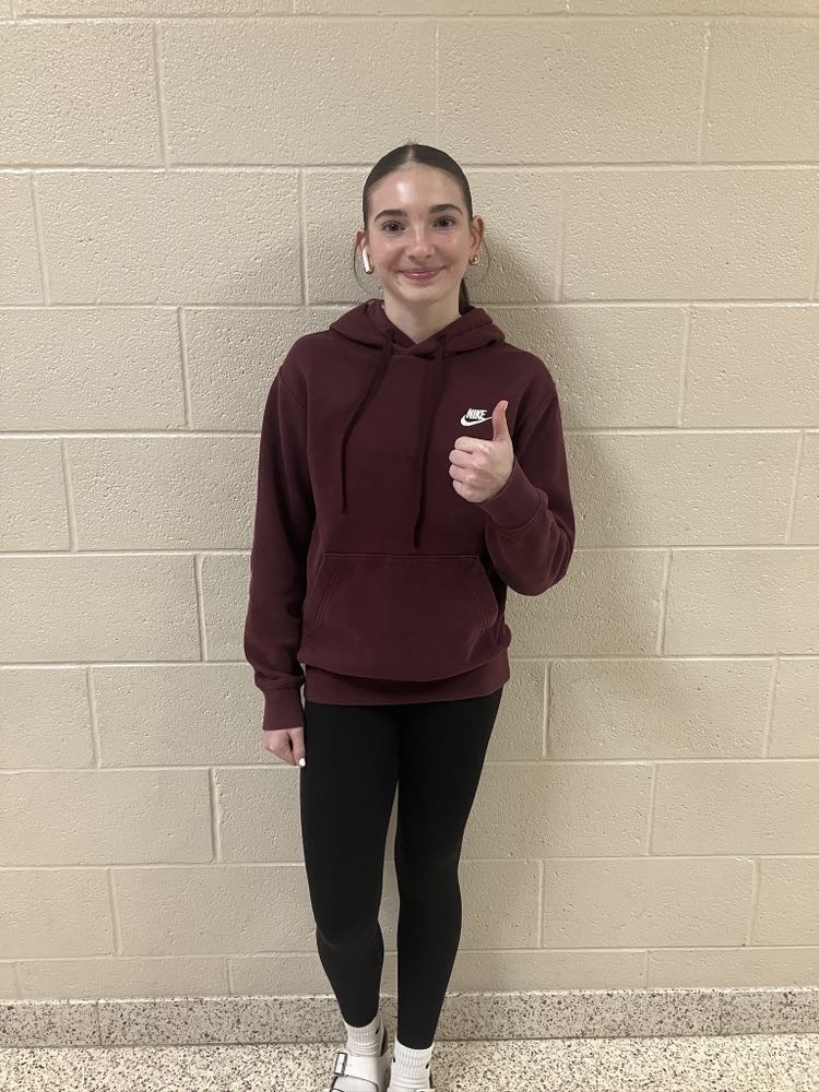 What a beat! This is eighth grader Jaycee Rossman, and she poses for a picture. She has her headphones in and is listening to her favorite music app Spotify. "I love Spotify," said Rossman.