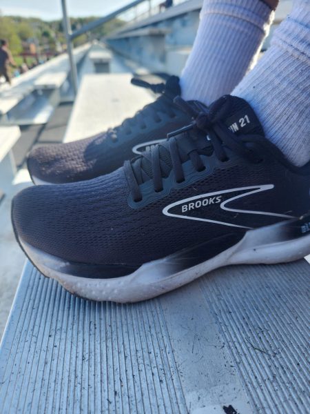 Awesome! Eighth grader Donato Fanelli usually just warms up in his Brooks. He runs in them in practice and warms up in them before a meet.