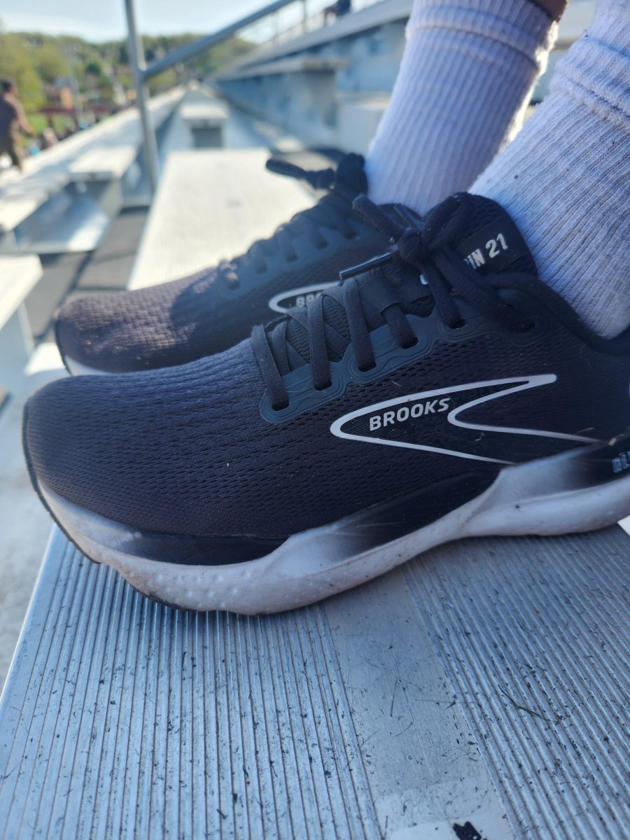 Awesome! Eighth grader Donato Fanelli usually just warms up in his Brooks. He runs in them in practice and warms up in them before a meet.