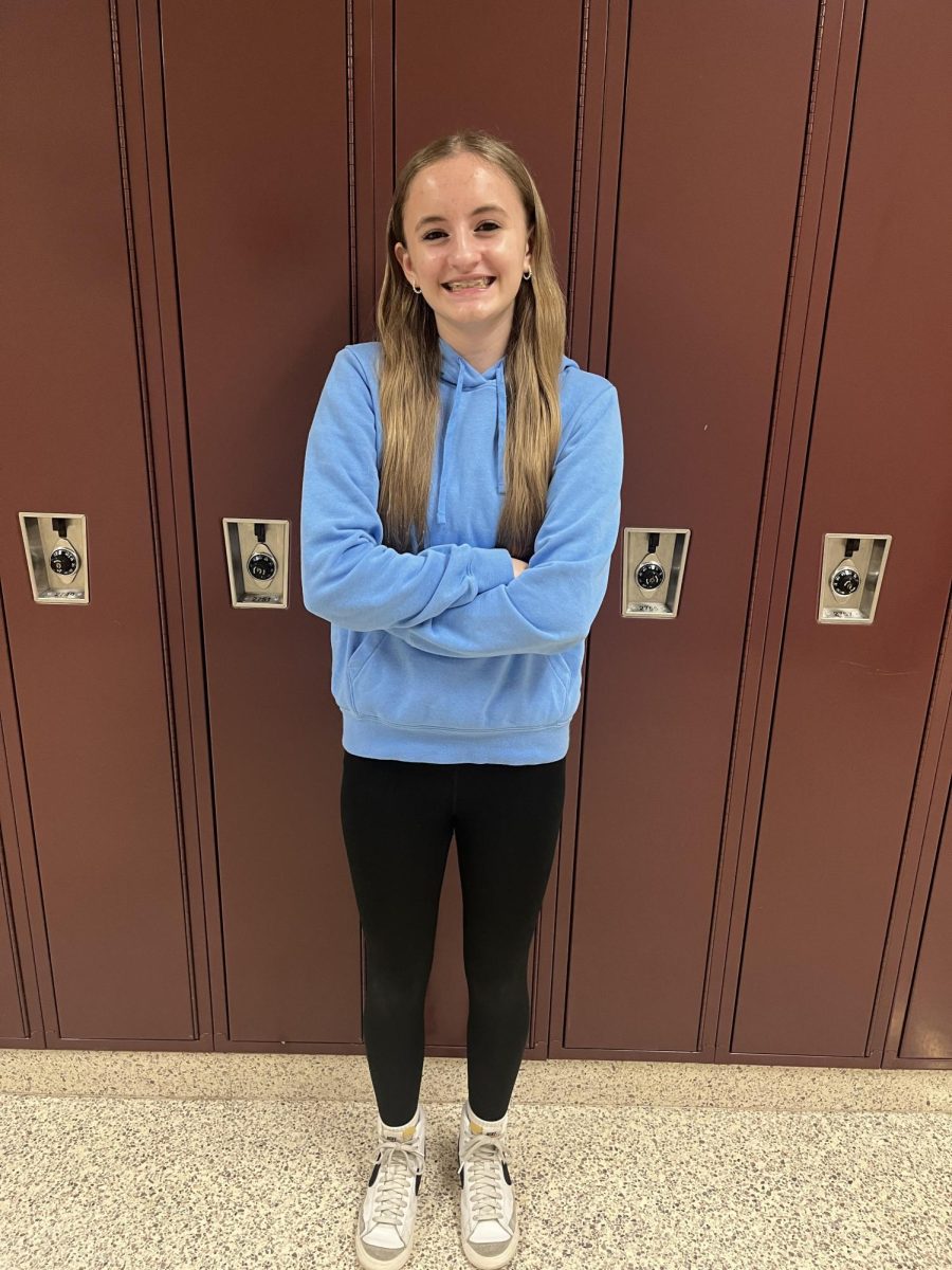 Eighth grader Aaralyn Smith says, "My family does an egg hunt in our yard, and we get candy and money."