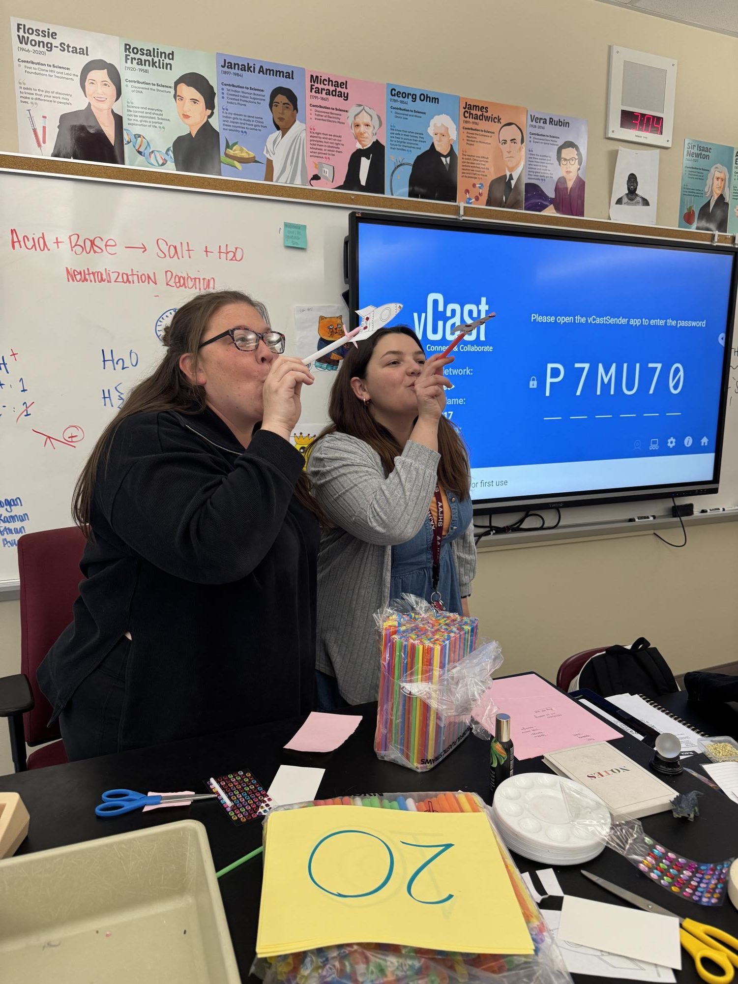 Wow! The Think Lab brings science and fun together for all students who choose to join. Eighth grade science teachers Shannon Gardner and Ashely Cover lead this lab, as students built a straw rocket. "I like watching students find out science is fun," said Gardner.