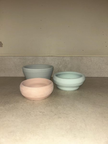 Bowls. These specific bowls are made on the wheel. Every semester students have multiple opportunities to work on the week and make various things, such as these bowls. "I love working on the wheel, and its probably my favorite thing to  do in pottery," said eighth grader Katie Beck.